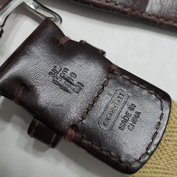 Vintage COACH Leather Canvas Belt - Picture 3 of 3